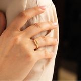Çgk Çiğdem Gürel Kuyumculuk 14 Ayar 2 Sıra Kaburga Altın Yüzük