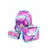 Ch 23481 Unicorn Prenses - 3' Lü Okul Çantası Seti - Sırt ve Beslenme Çantası + Kalemlik - 45x30x15 cm - Rengarenk