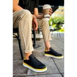 CH979 - Santoni Gbt Spor Erkek Ayakkabı Sıyah/sarı - Siyah - Sarı