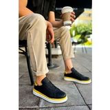 Ch979 Santoni Gbt Spor Erkek Ayakkabi Sıyah/Sarı