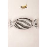 ChaCha Home Candy Lüks Kalın Cam Dekoratif Sunumluk & Şekerlik & Salata Tabağı - Büyük Boy 35x15 cm - Füme