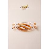 ChaCha Home Candy Lüks Kalın Cam Dekoratif Sunumluk & Şekerlik & Salata Tabağı - Küçük Boy 25x12 cm - Bal Rengi