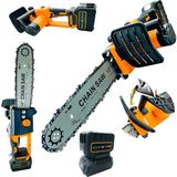 Chain Saw Metal Dişli System Kömürsüz Motor 58V Çift Akülü Dal Budama Bıçkı Testeresi Yağ Pompalı 35 Cm Palalı