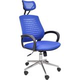 Chairlife Atlas Başlıklı Metal Ayaklı Fileli Ofis Büro Bilgisayar Çalışma Koltuğu Sandalyesi - Mavi