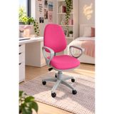 Chairlife Dole Gri Gövde/pembe Döşemeli Ofis Büro Sekreter Bilgisayar Çalışma Koltuğu Sandalyesi