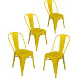 Chairlife Tolix Kolsuz Metal Sandalye-Sarı(4 Adet)