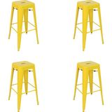 Chairlife Tolix Metal Bar Tabure (4 Adet) - Sarı