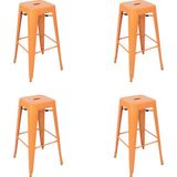 Chairlife Tolix Metal Bar Tabure (4 Adet) - Turuncu