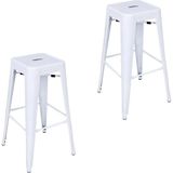 Chairlife Tolix Metal Bar Tabure(2 Adet) - Beyaz