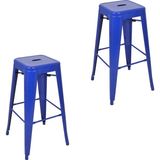 Chairlife Tolix Metal Bar Tabure(2 Adet) - Mavi