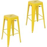 Chairlife Tolix Metal Bar Tabure(2 Adet) - Sarı