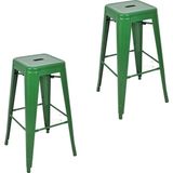 Chairlife Tolix Metal Bar Tabure(2 Adet) - Yeşil