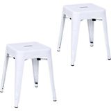 Chairlife Tolix Metal Tabure (2 Adet) - Beyaz