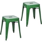 Chairlife Tolix Metal Tabure (2 Adet) - Yeşil