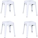 Chairlife Tolix Metal Tabure (4 Adet) - Beyaz