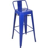 Chairlife Tolix Sırtlı Metal Bar Tabure - Mavi