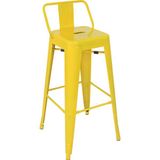 Chairlife Tolix Sırtlı Metal Bar Tabure - Sarı