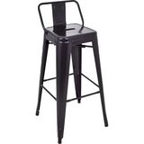 Chairlife Tolix Sırtlı Metal Bar Tabure - Siyah