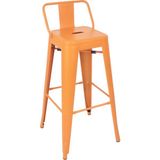 Chairlife Tolix Sırtlı Metal Bar Tabure - Turuncu