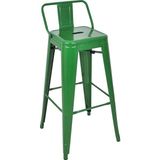Chairlife Tolix Sırtlı Metal Bar Tabure - Yeşil