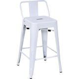 Chairlife Tolix Sırtlı Yüksek Metal Tabure - Beyaz