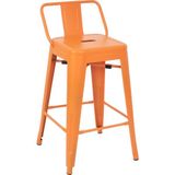 Chairlife Tolix Sırtlı Yüksek Metal Tabure - Turuncu