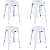 Chairlife Tolix Yüksek Metal Tabure (4 Adet) - Beyaz