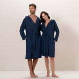 Chakra Armin Unisex Bornoz Marin Mavi - XL