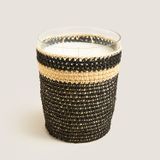 Chakra Boho Black&White Tığ İşi Kokulu Mum 14x17 cm Siyah