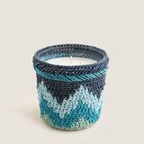Chakra Boho Coastal Tığ İşi Kokulu Mum 12X13 cm Mavi