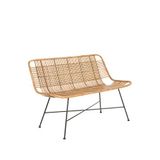 Chakra Graphic Natural Rattan Metal Bahçe Koltuğu - Kahverengi