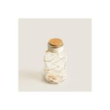Chakra Kum Deniz Kabuklu Dekoratif Cam Vazo Şeffaf Küçük (7X7X14 Cm) Natural