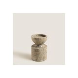 Chakra Silver Travertine Aura Küçük Mumluk Natural