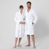 Chakra Solıd Bambu Unısex Bornoz - Beyaz