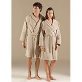 Chakra Solid Koyu Bej Bambu Unisex Bornoz