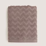 Chakra Zigzag %100 Pamuk Banyo Havlusu 70X140 cm Lila - 70 x 140 cm