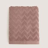 Chakra Zigzag %100 Pamuk Banyo Havlusu 70X140 cm Murdum - 100 x 180 cm - Mürdüm