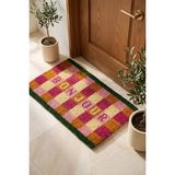 Chalevienne Bonjour Doğal Hindistan Cevizi Lifli (Coir) Kapı Önü Paspası 45X75 cm - Pembe - 45 x 75 cm