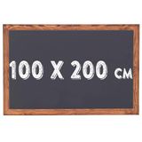 Chalky 100x200 cm Kara Tahta Ahşap Çerçeveli - Tebeşir Yazı Tahtası - Siyah