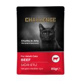 Challenge Pouch Jöle İçinde Parça Sığır Etli 85 gr Yetişkin Kedi Konservesi