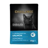 Challenge Pouch Jöle İçinde Parça Somonlu 85 gr Kısırlaştırılmış Kedi Konservesi