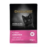Challenge Pouch Jöle İçinde Parça Tavuklu Yavru 85 gr Kedi Konservesi