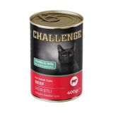 Challenge Sığır Etli Yetişkin Konserve Kedi Maması 400 gr Lezzetli Et Parçaları İçeren