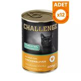 Challenge Tavuklu Ciğerli Yetişkin Konserve Kedi Maması - 400 Gr 12 Adet