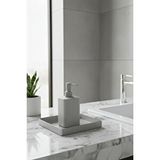 Chalybes Açık Gri Kare Galvaniz Metal Banyo Tablası - Lavabo Üstü Sabunluk Ve Düzenleyici Tepsi