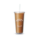Chamberlain Coffee Bardak - Kapaklı ve Pipetli Şeffaf Bardak - 24 oz Yalıtımlı Buzlu Kahve Fincanı - Soğuk Demleme, Buzlu Çay, Matcha İçecekleri için Çift Duvar Bardağı