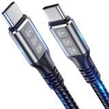 Chamer 240W Thunderbolt 4 Kablo 6.5ft USB C Thunderbolt 4 Kablo Monitör Kablosu 40 Gbps Veri Aktarımını Destekler ve Thunderbolt 4/3 Monitör, Hub, Bağlantı İstasyonları ile Uyumlu Tek 8K/Çift 4K Video -