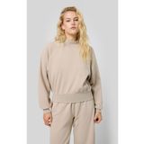Champion 117637-MS016 Bej Vintage Wash Mock Turtle Neck Long Sleeves Sweatshirt Kadın Sweatshirt