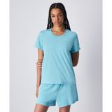 Champion 117728-BS184 Mineral Dye SS Tee Mavi Kadın T-Shirt