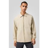 Champion 220835-MS093 C-Tech Long-Sleeve Shirt Bej Erkek Gömlek